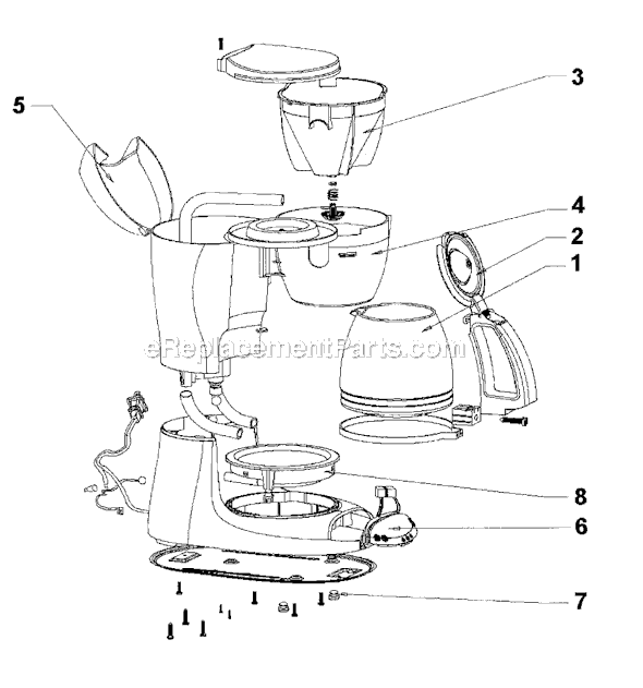 Page A Diagram and Parts List for ESX30  Mr Coffee Coffee Maker